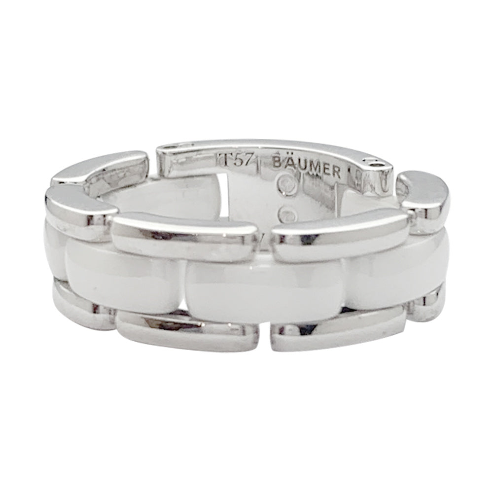 Bague Chanel, "Ultra", or blanc, céramique.