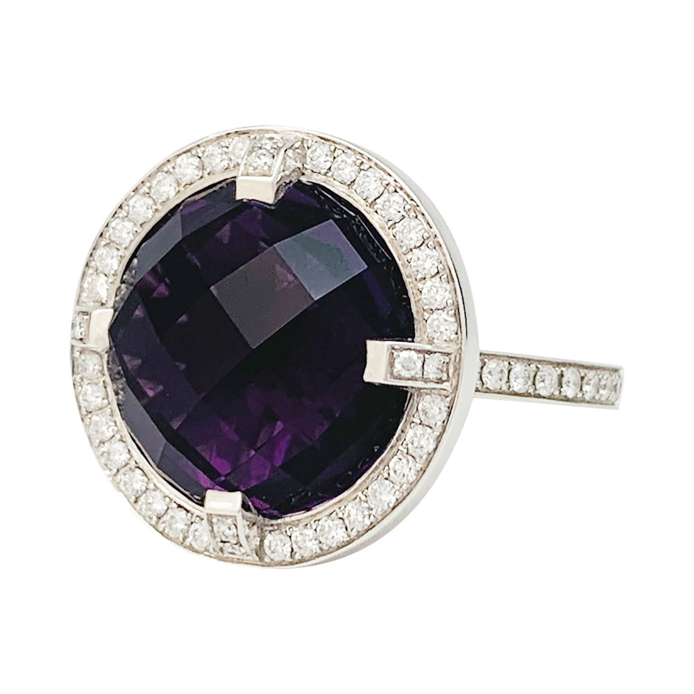 Chaumet ring, "Catch me...if you love me", white gold, amethyst, diamonds.