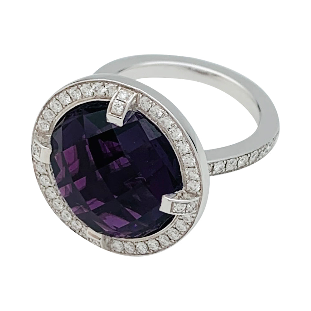 Chaumet ring, "Catch me...if you love me", white gold, amethyst, diamonds.