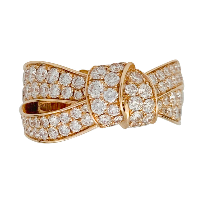 Bague Chaumet, "Liens Séduction", or rose et diamants.