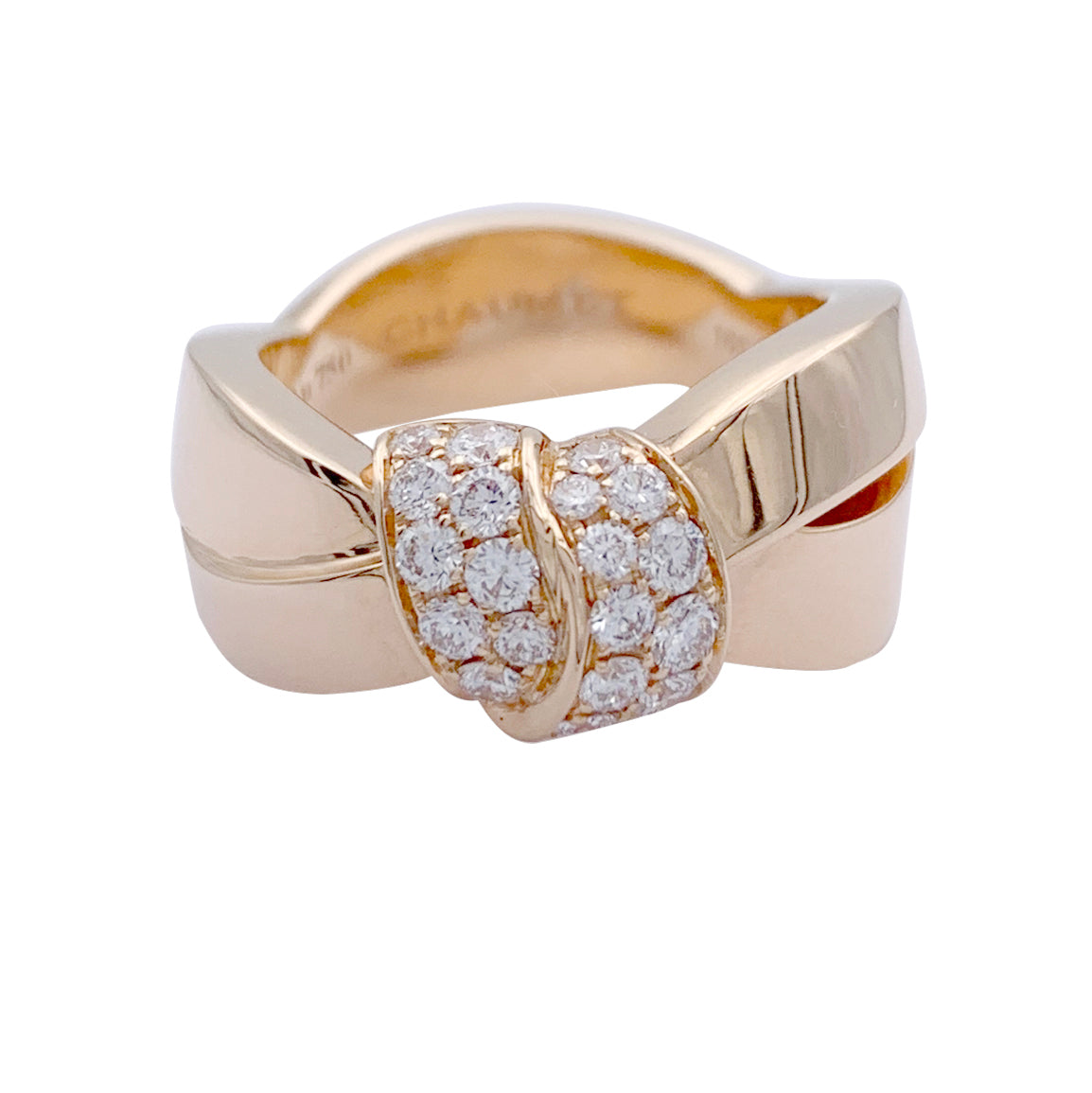 Bague Chaumet, "Liens Séduction", or rose et diamants.
