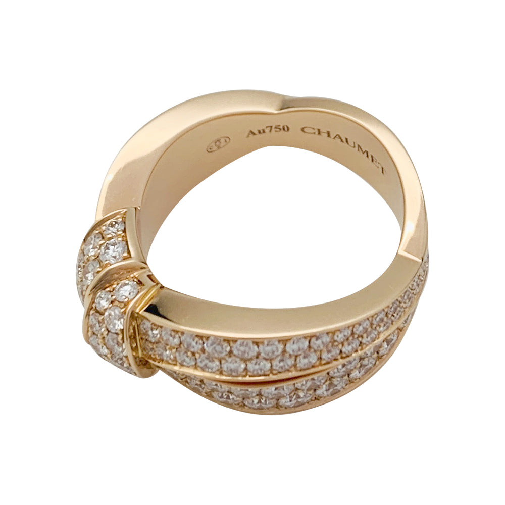 Bague Chaumet, "Liens Séduction", or rose et diamants.