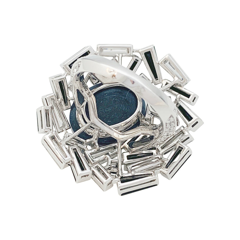 Chaumet "Le Grand Frisson" ring in white gold, fire opal, diamonds and onyx.