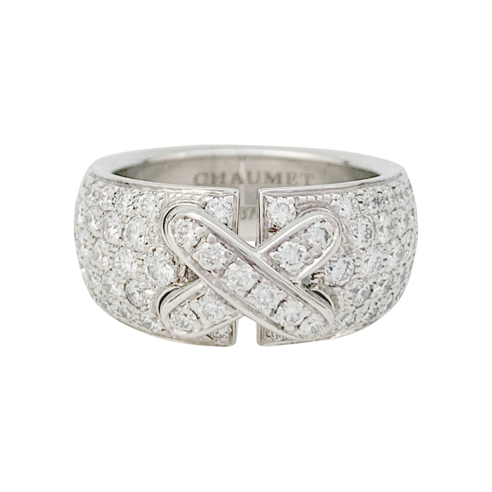 Chaumet ring in white gold, "Liens" model, diamonds.