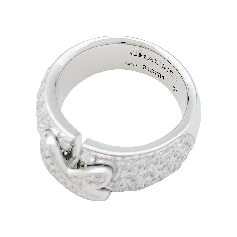 Chaumet ring in white gold, "Liens" model, diamonds.