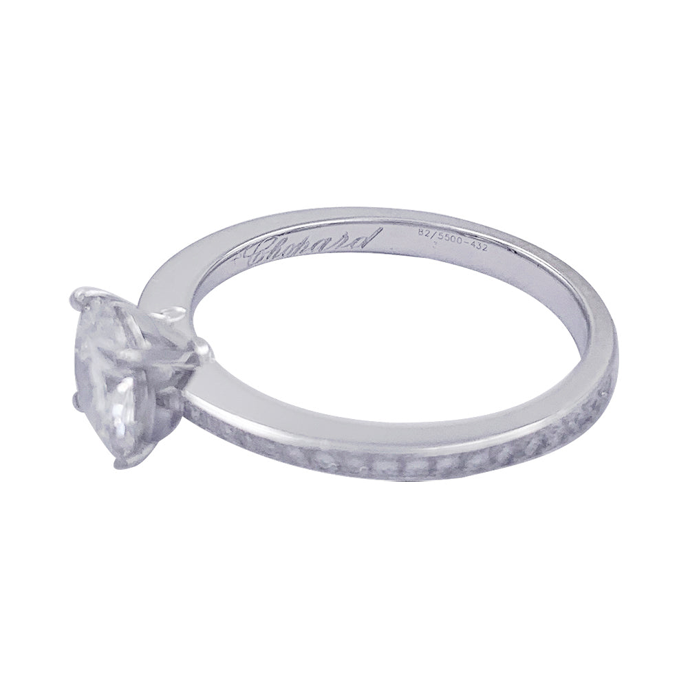 Bague Chopard diamant 1,01 ct, or blanc.
