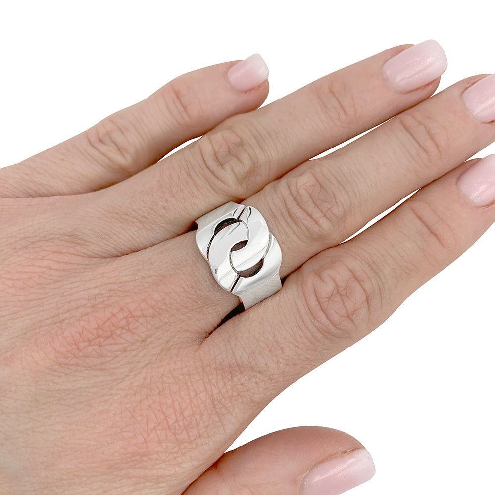 Dinh Van ring, "Handcuffs", silver.