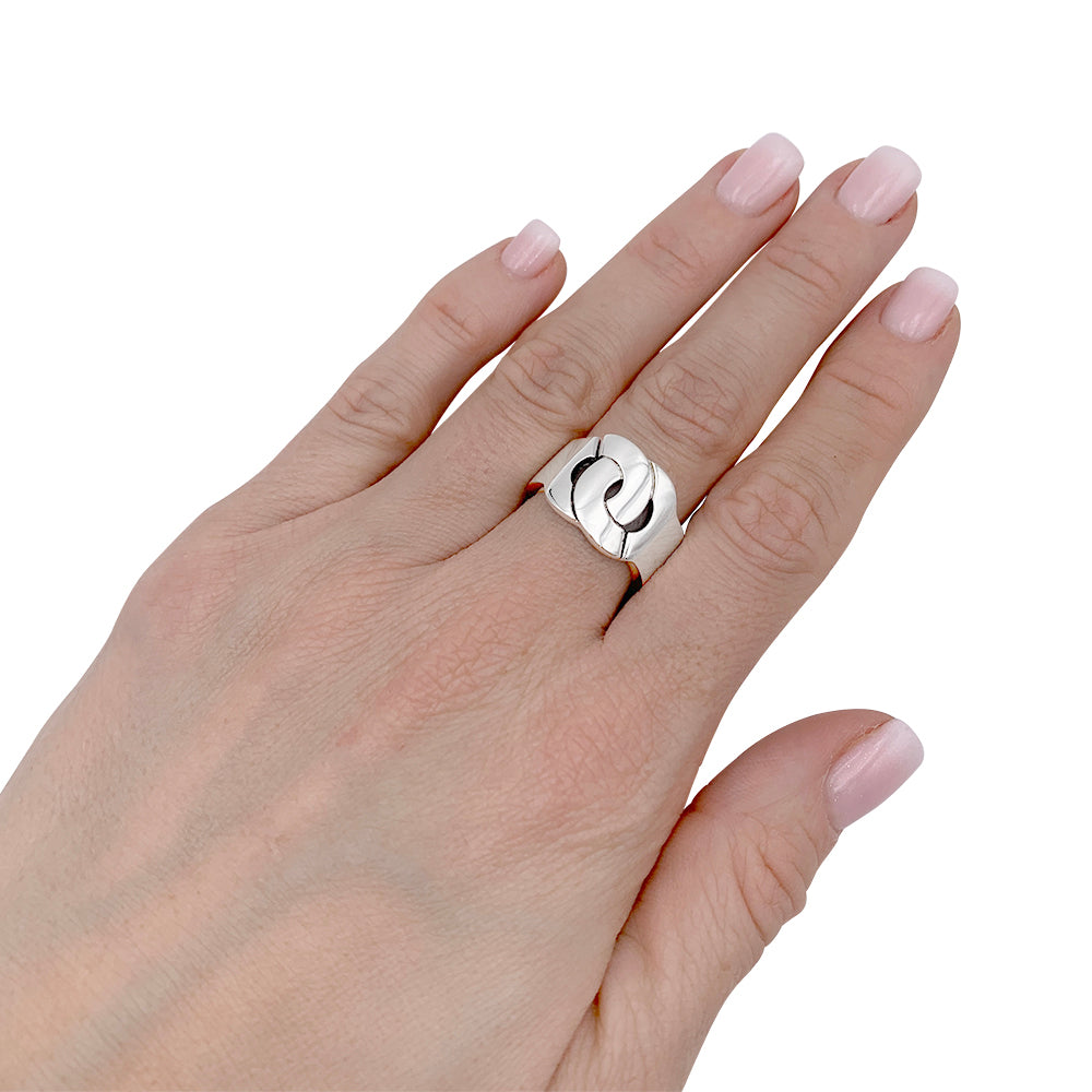 Dinh Van ring, "Handcuffs", silver.