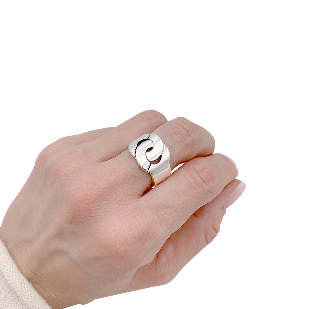 Dinh Van ring, "Handcuffs", silver.
