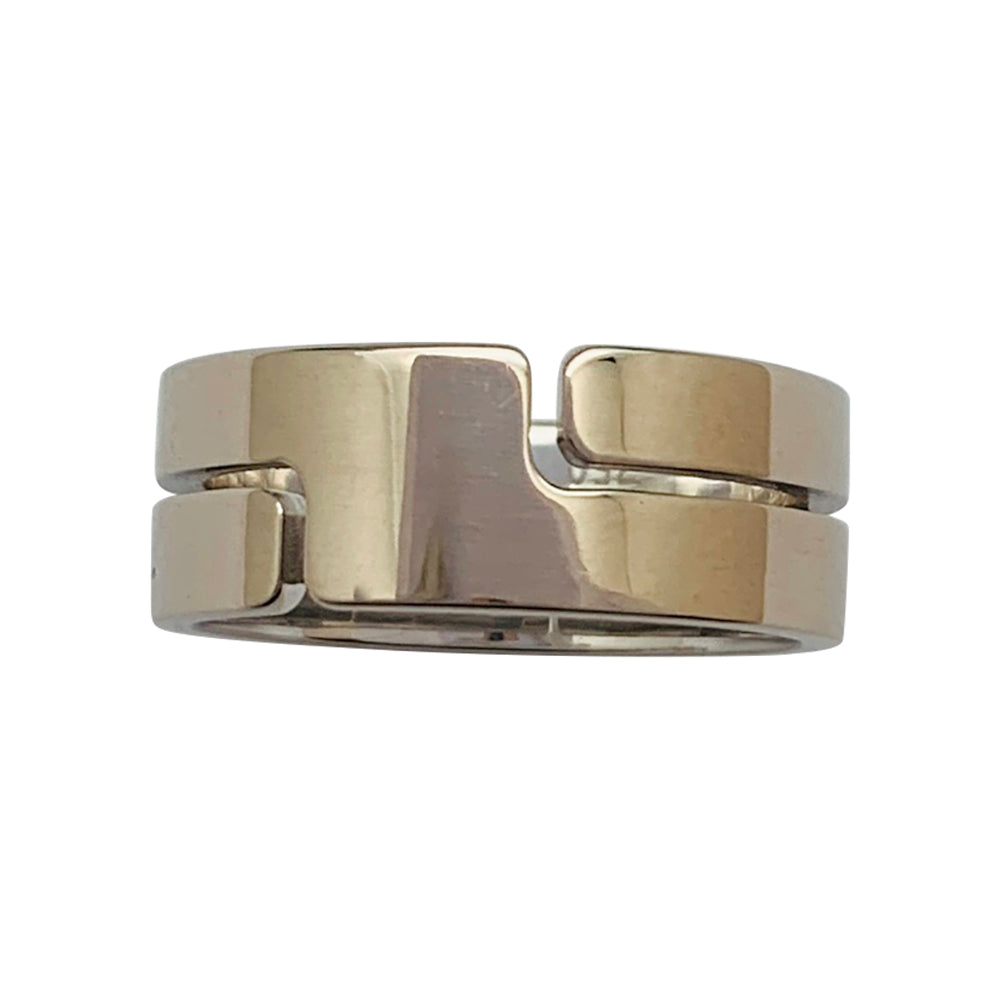 Bague Dinh Van, "Seventies", or blanc.