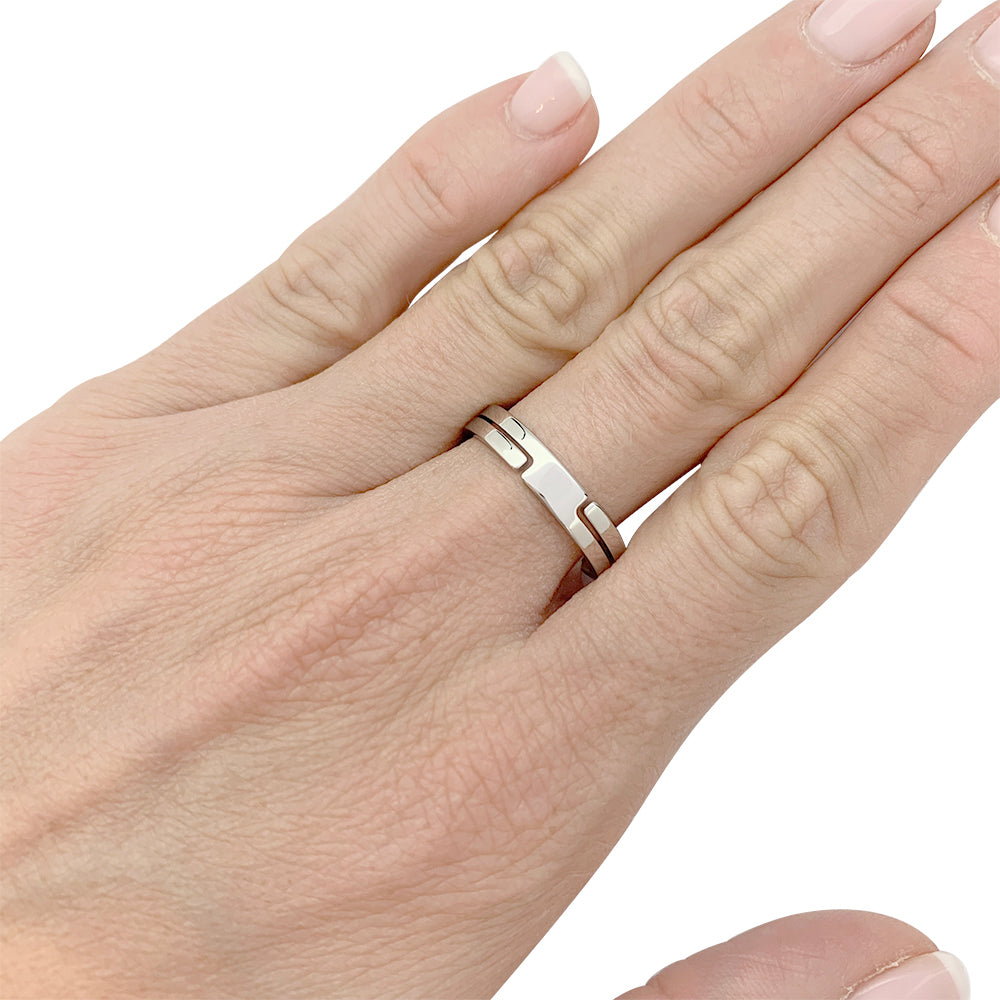 Dinh Van ring, "Seventies", white gold.