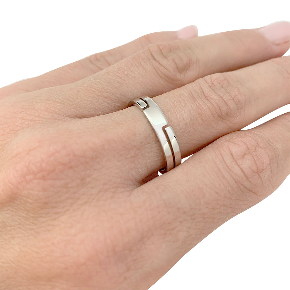 Dinh Van ring, "Seventies", white gold.