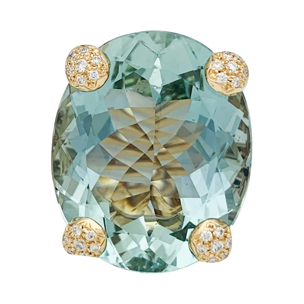 Christian Dior ring, "Miss Dior", in yellow gold, green beryl and diamonds.