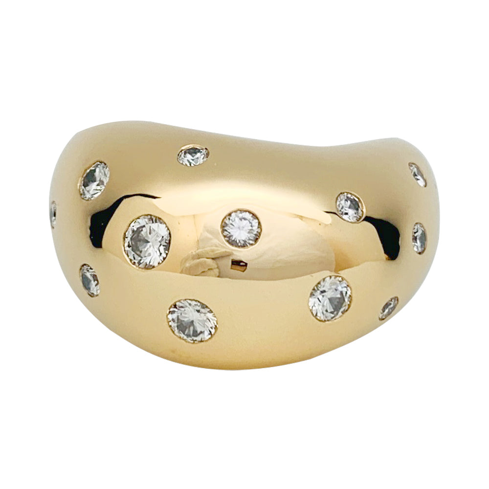 Fred ring, "Mouvementée", yellow gold, diamonds.