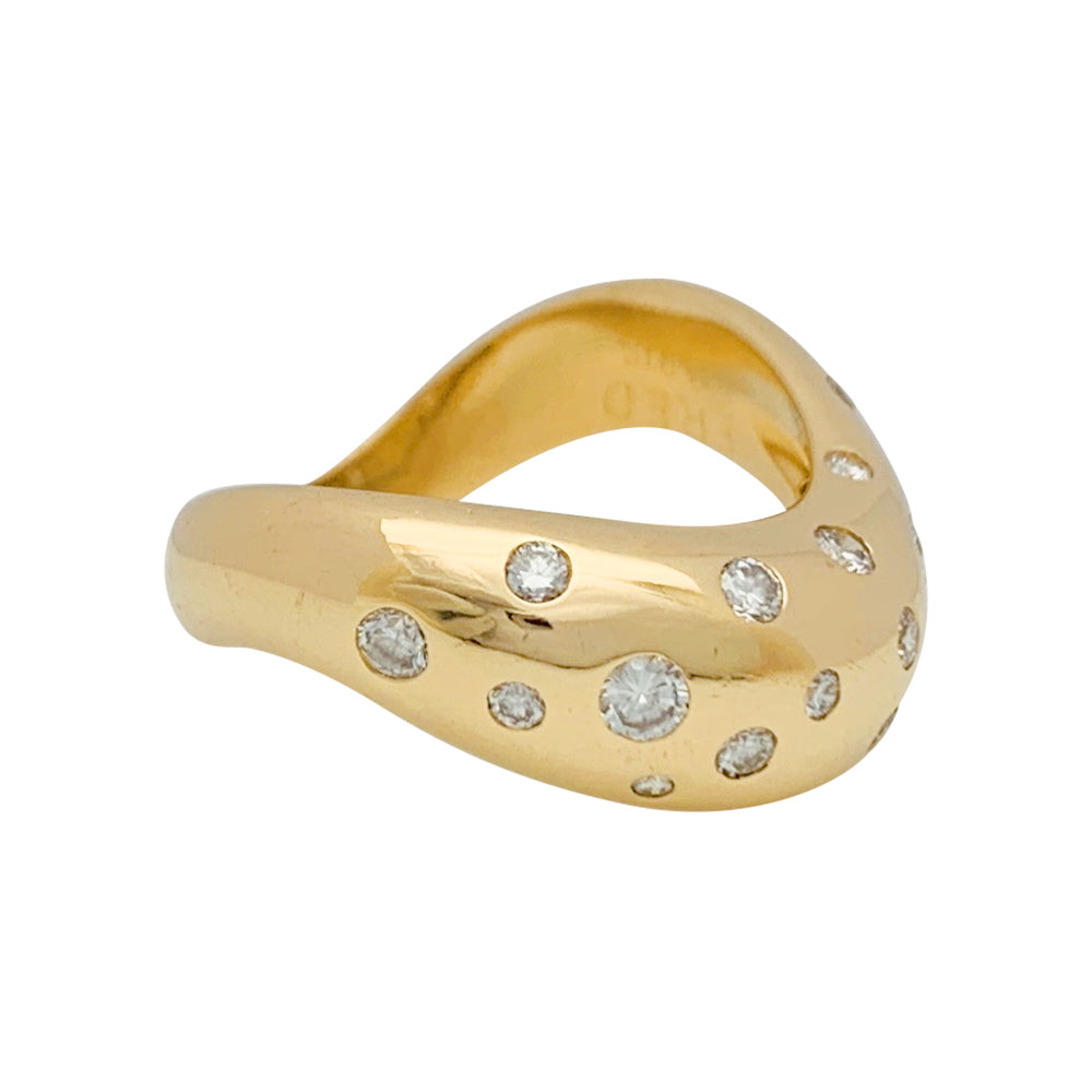 Fred ring, "Mouvementée", yellow gold, diamonds.