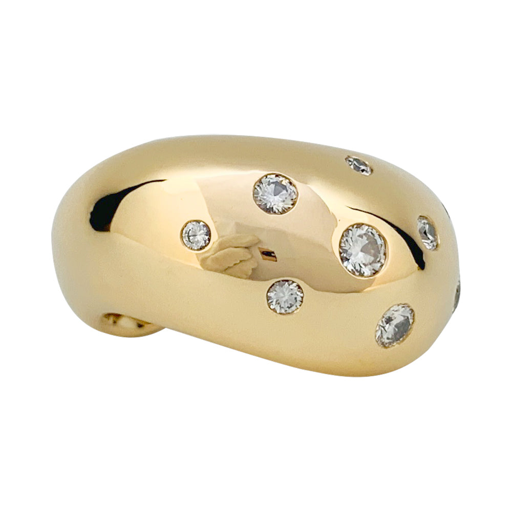 Fred ring, "Mouvementée", yellow gold, diamonds.