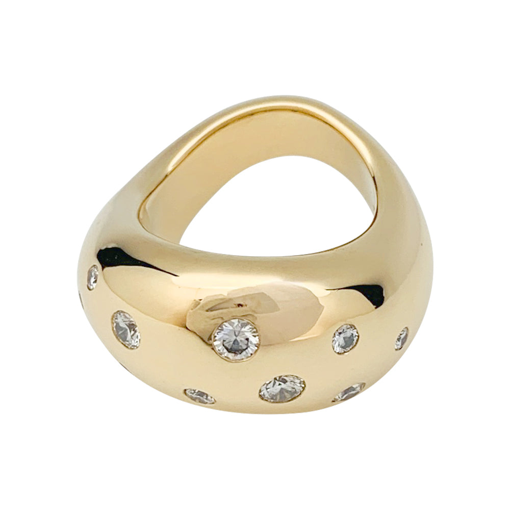 Fred ring, "Mouvementée", yellow gold, diamonds.