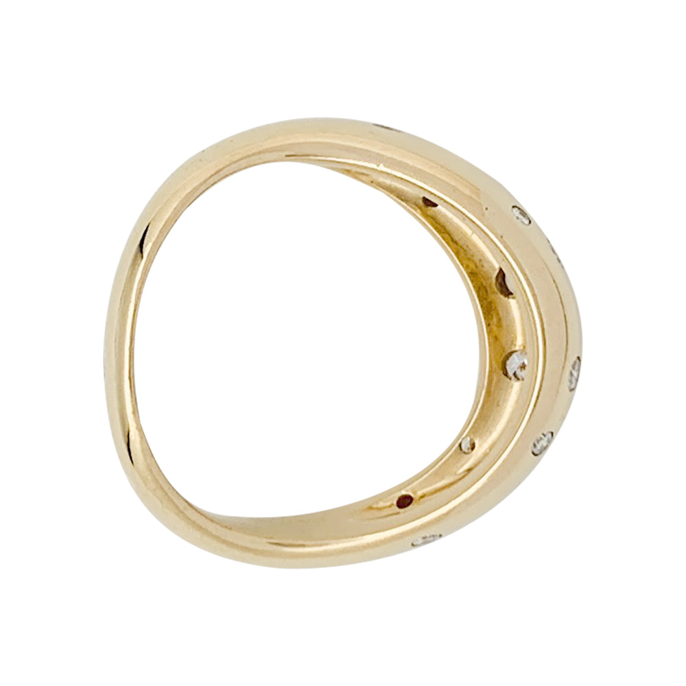 Fred ring, "Mouvementée", yellow gold, diamonds.