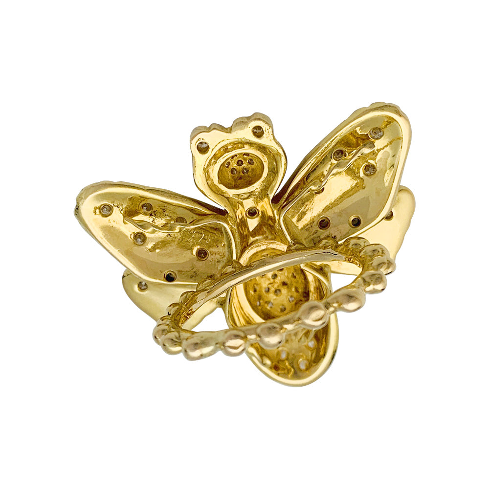 Garnazelle "Butterfly" ring in yellow gold, diamonds.