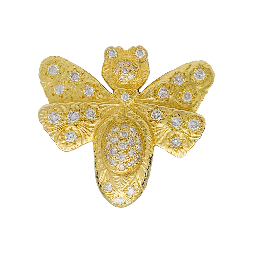 Garnazelle "Butterfly" ring in yellow gold, diamonds.