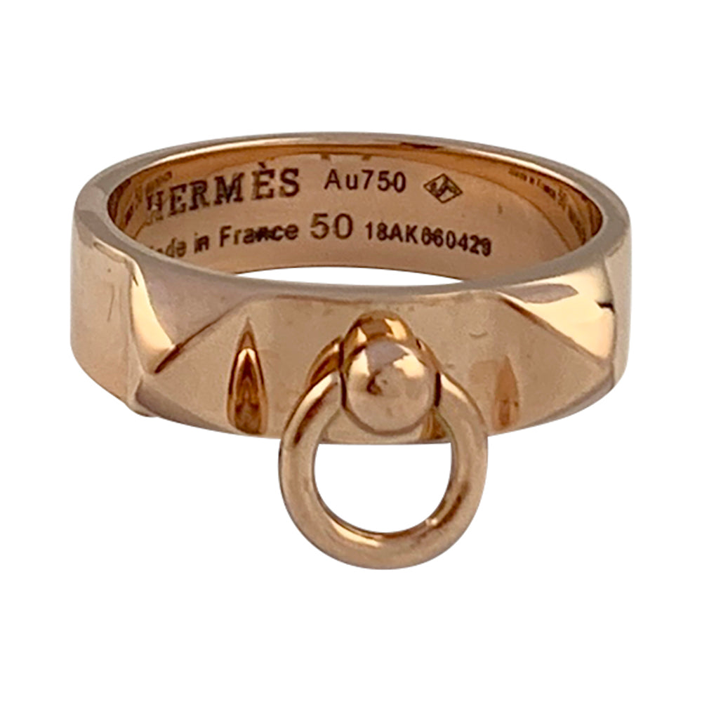 Bague Hermès, "Collier de Chien", or rose.