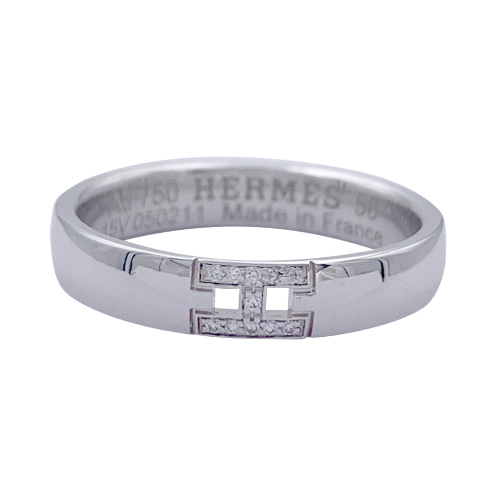 Hermès ring, "Ever Héraklès", white gold, diamonds.