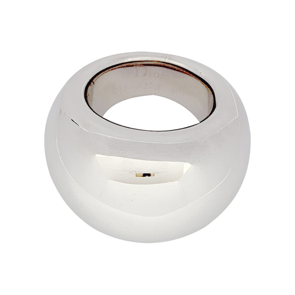 Bague jonc Dior or blanc.