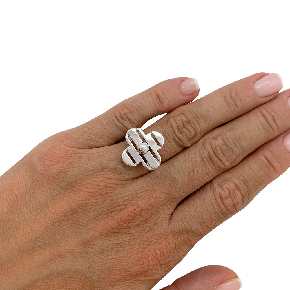 Louis Vuitton white gold ring.