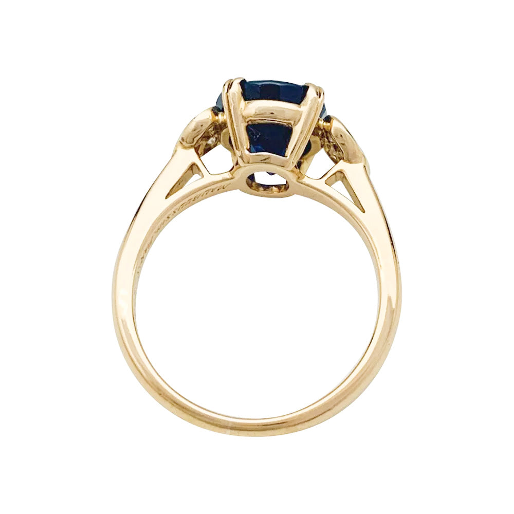 Mauboussin ring, centered with an oval sapphire framed by diamonds.