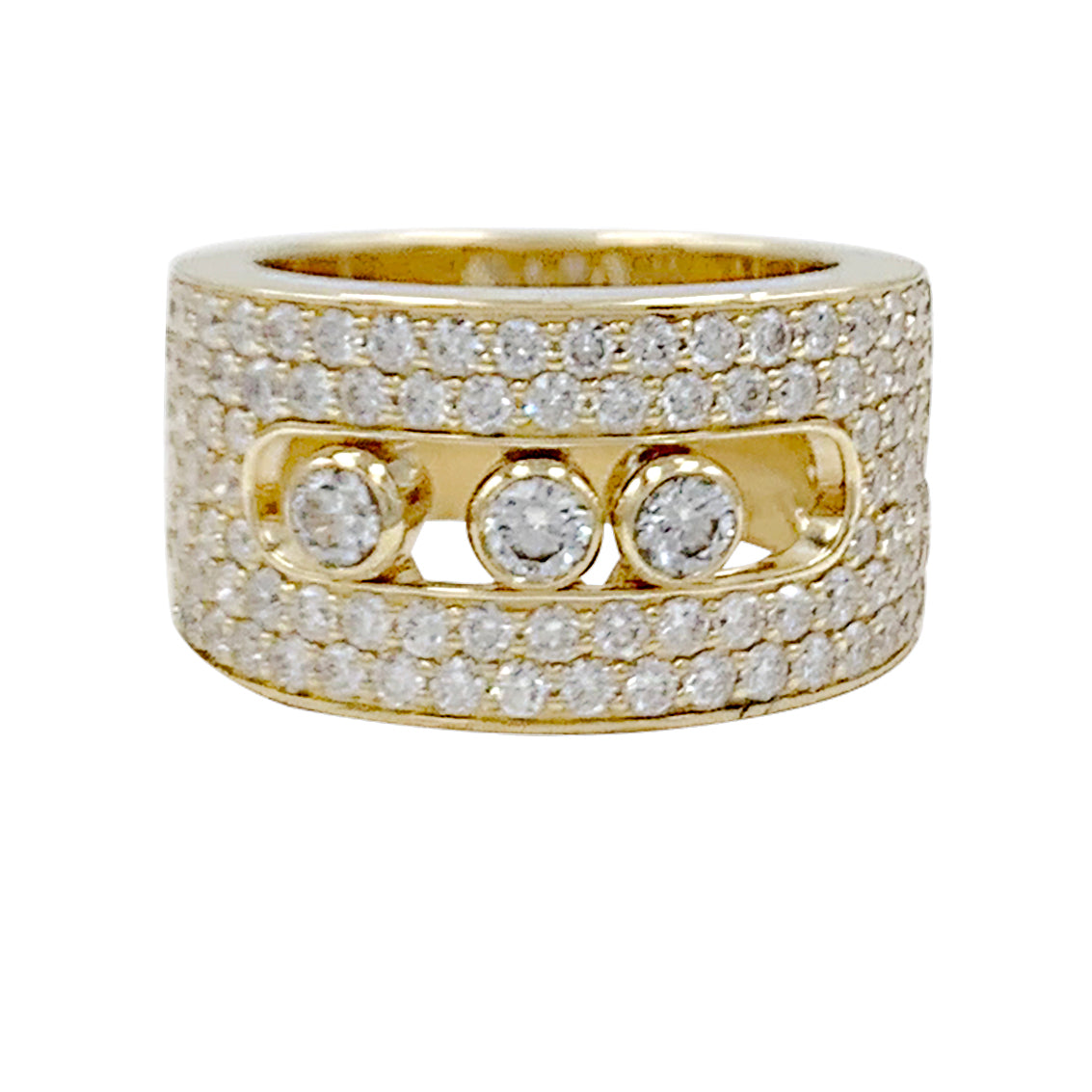 Messika ring, "Move Joaillerie Pavée", yellow gold, diamonds