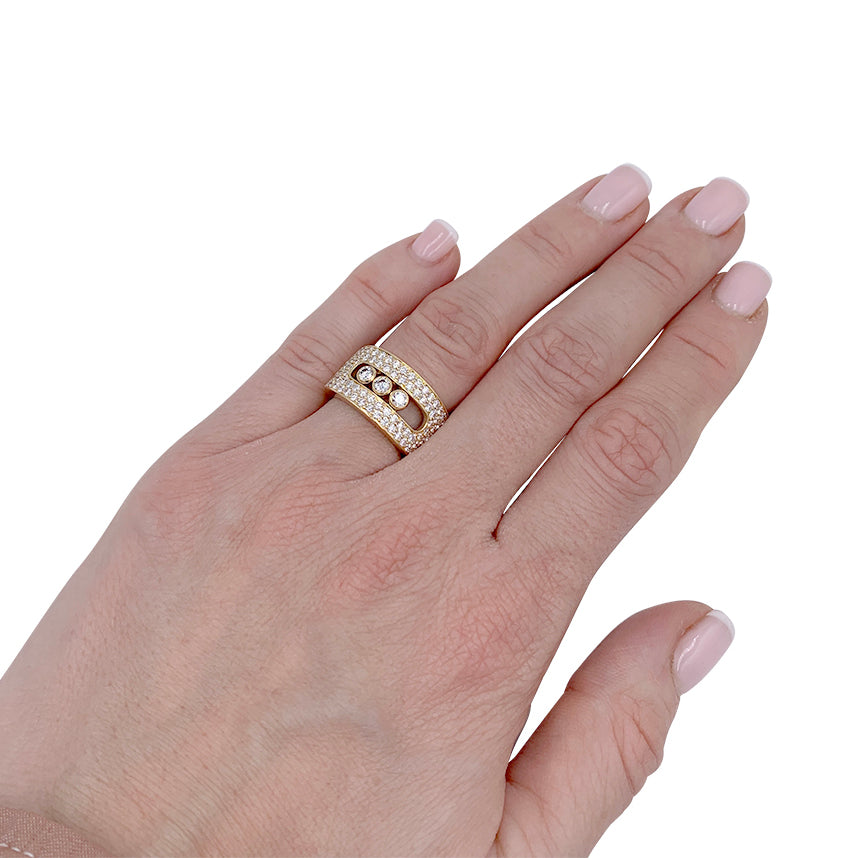 Messika ring, "Move Joaillerie Pavée", yellow gold, diamonds