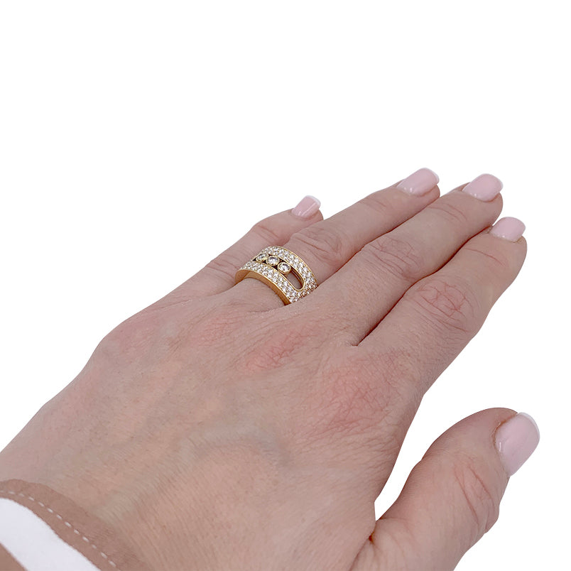 Messika ring, "Move Joaillerie Pavée", yellow gold, diamonds