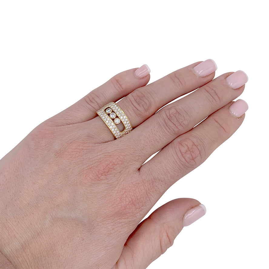 Messika ring, "Move Joaillerie Pavée", yellow gold, diamonds