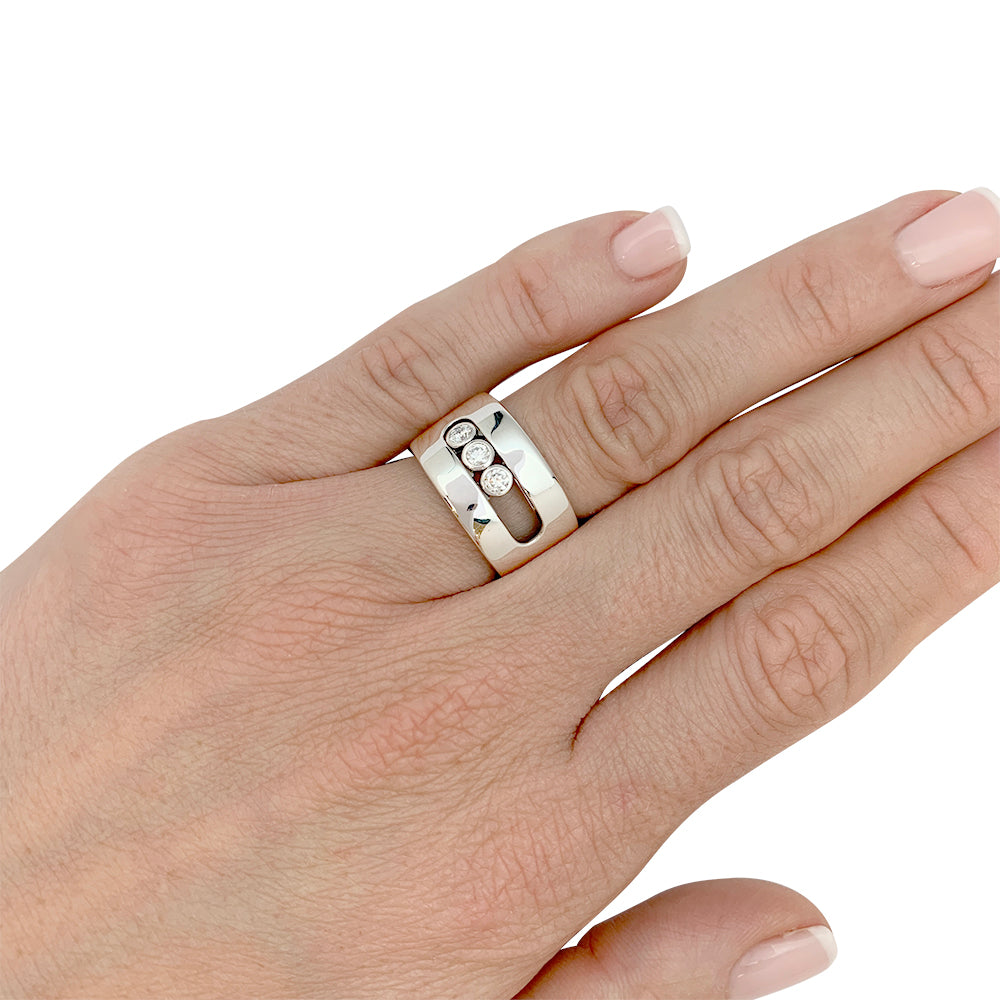 Bague Messika, "Move", or blanc, diamants.