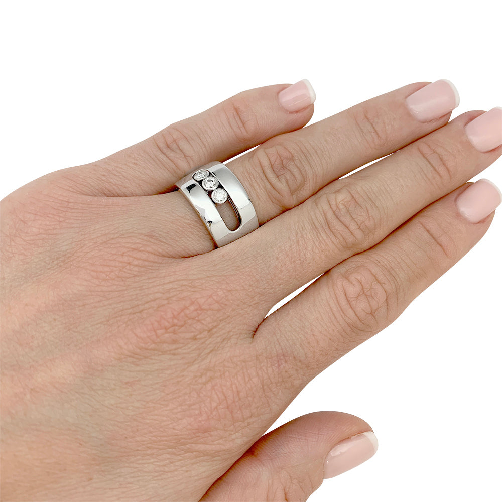Bague Messika, "Move", or blanc, diamants.