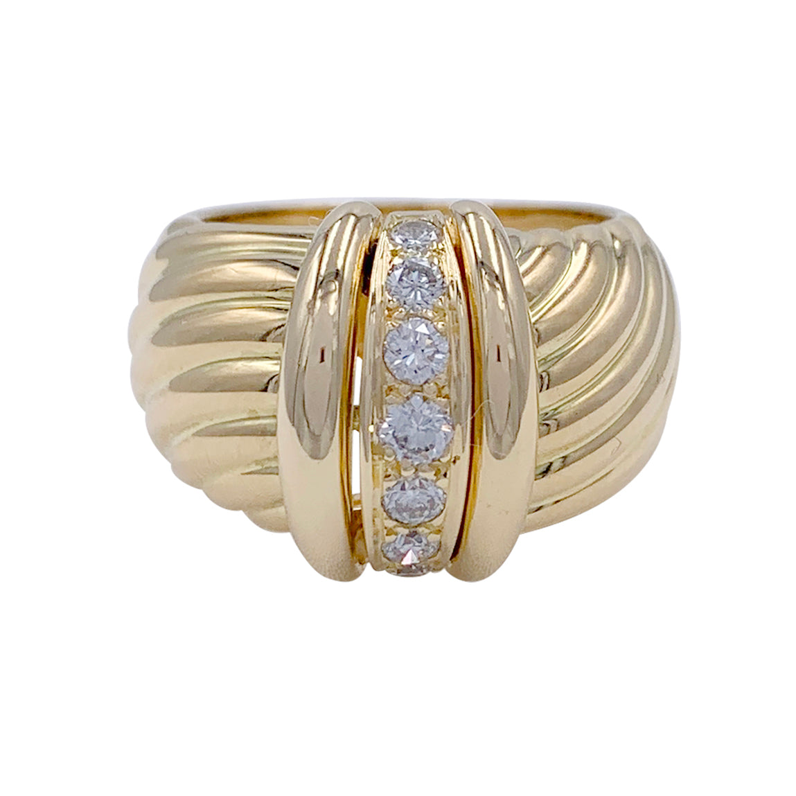 Bague O.J.Perrin, "Vénitien", or jaune, diamants.