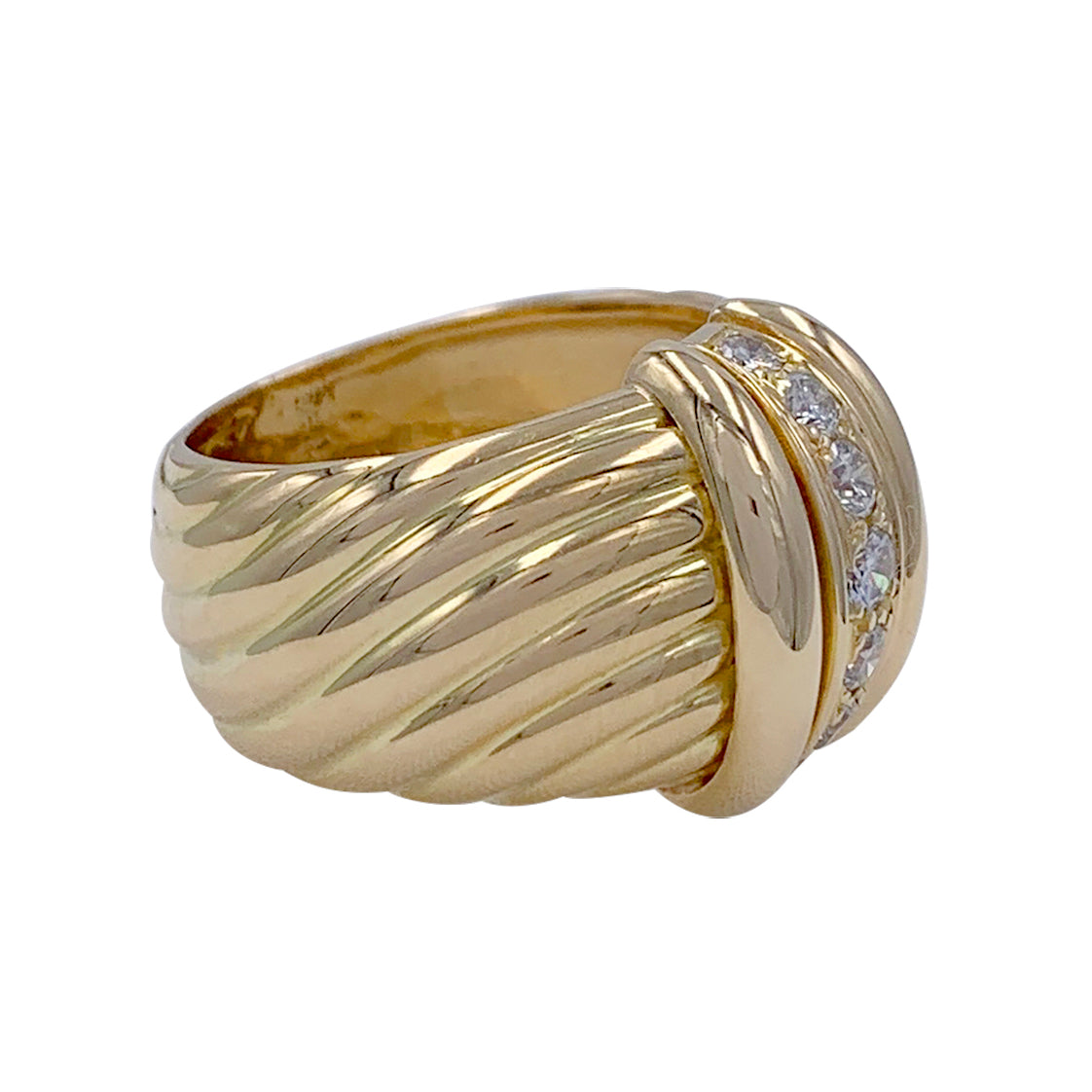 Bague O.J.Perrin, "Vénitien", or jaune, diamants.