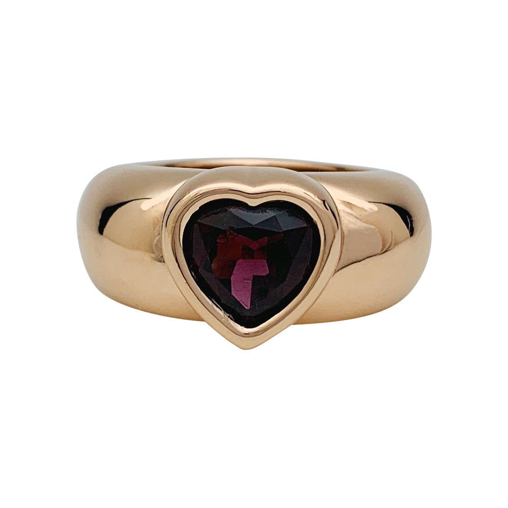 Bague Piaget, "Coeur", or rose, rhodolite.