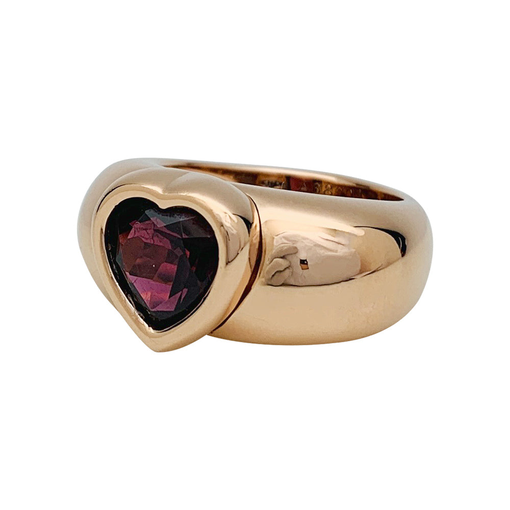 Piaget ring, "Heart", pink gold, rhodolite.