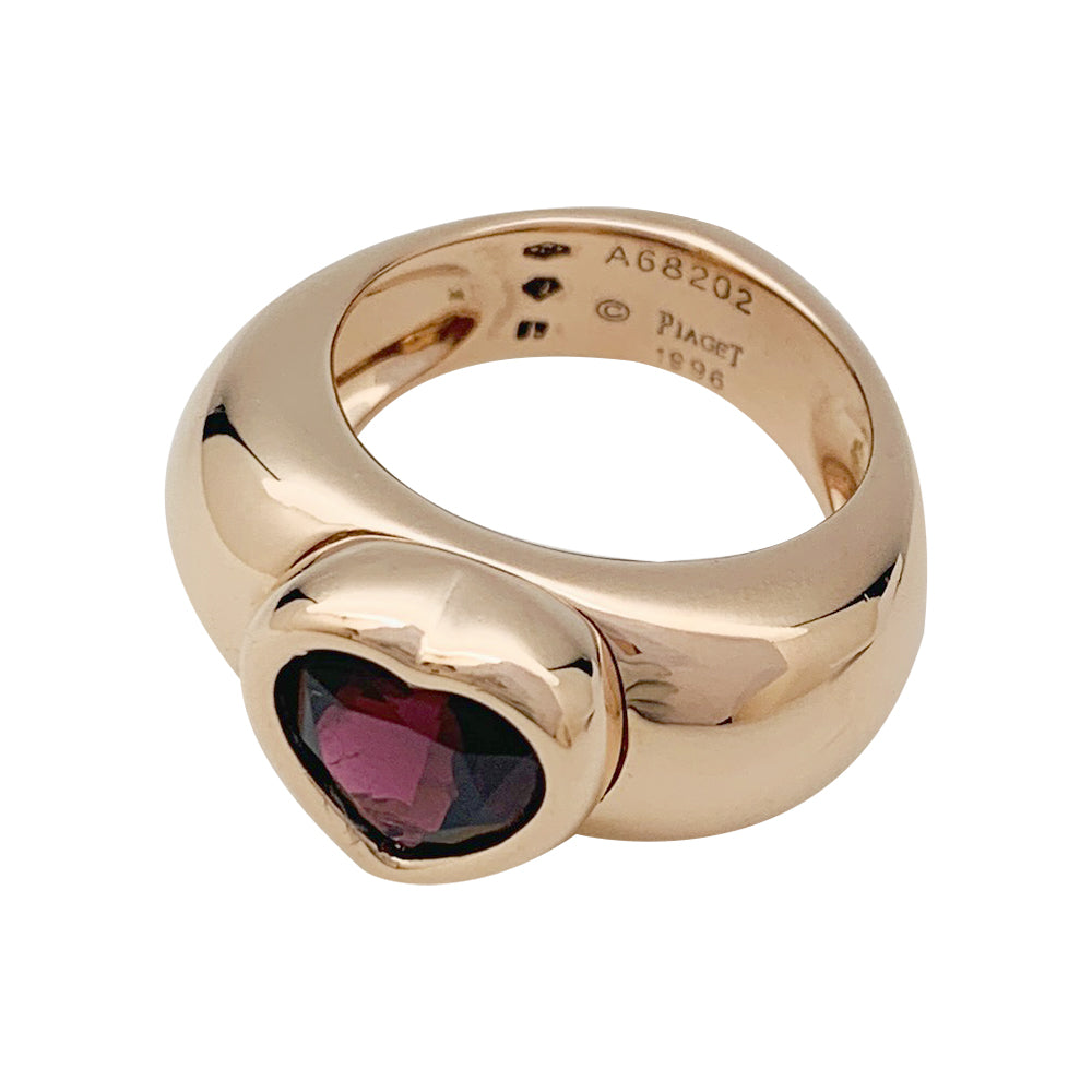Piaget ring, "Heart", pink gold, rhodolite.