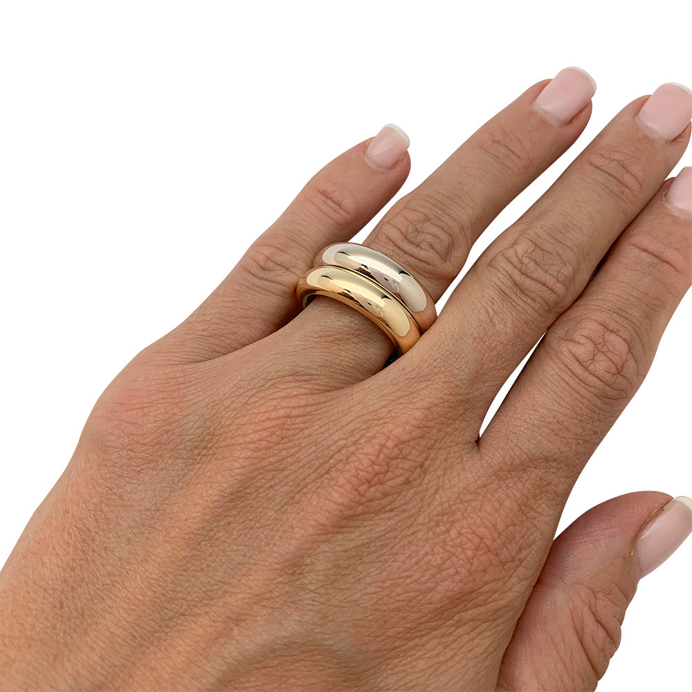 Poiray ring, "Symbol", three golds.
