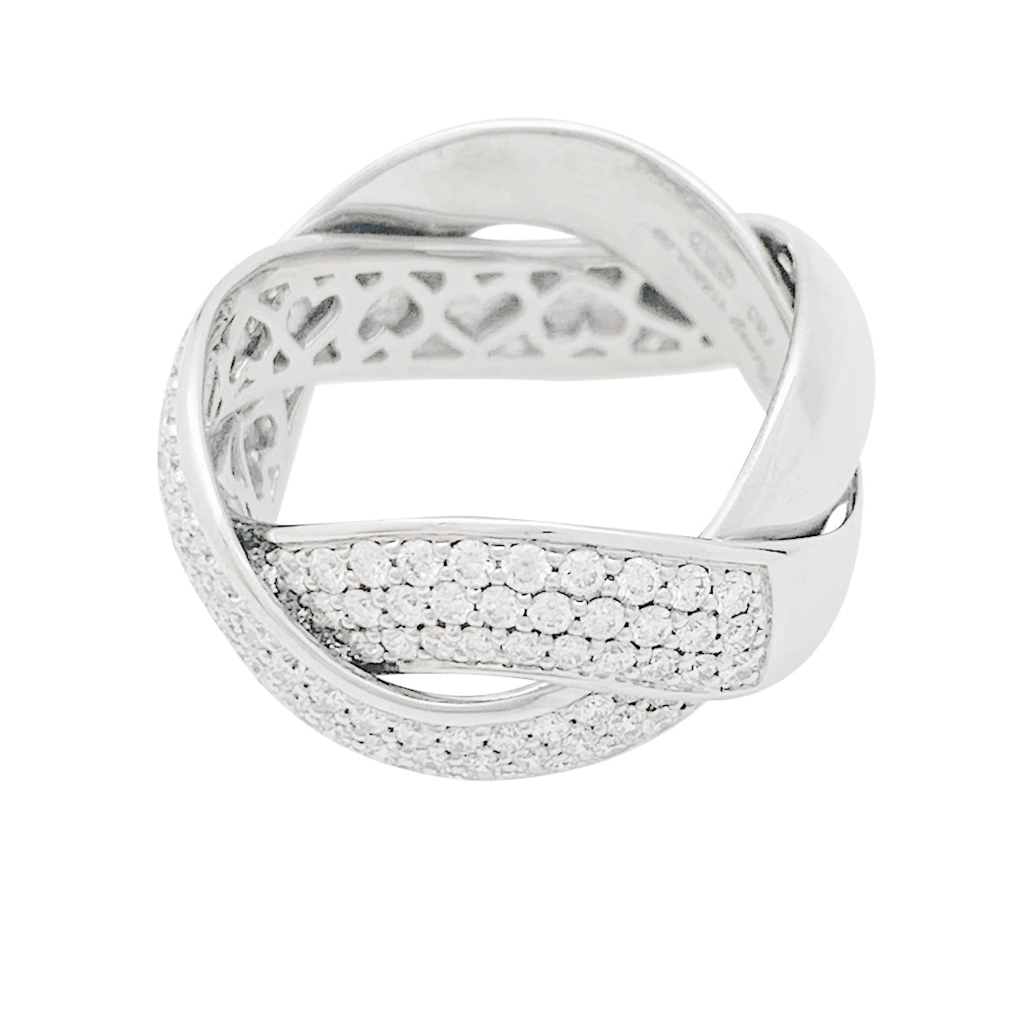 Poiray ring, "Tresse", white gold and diamonds.