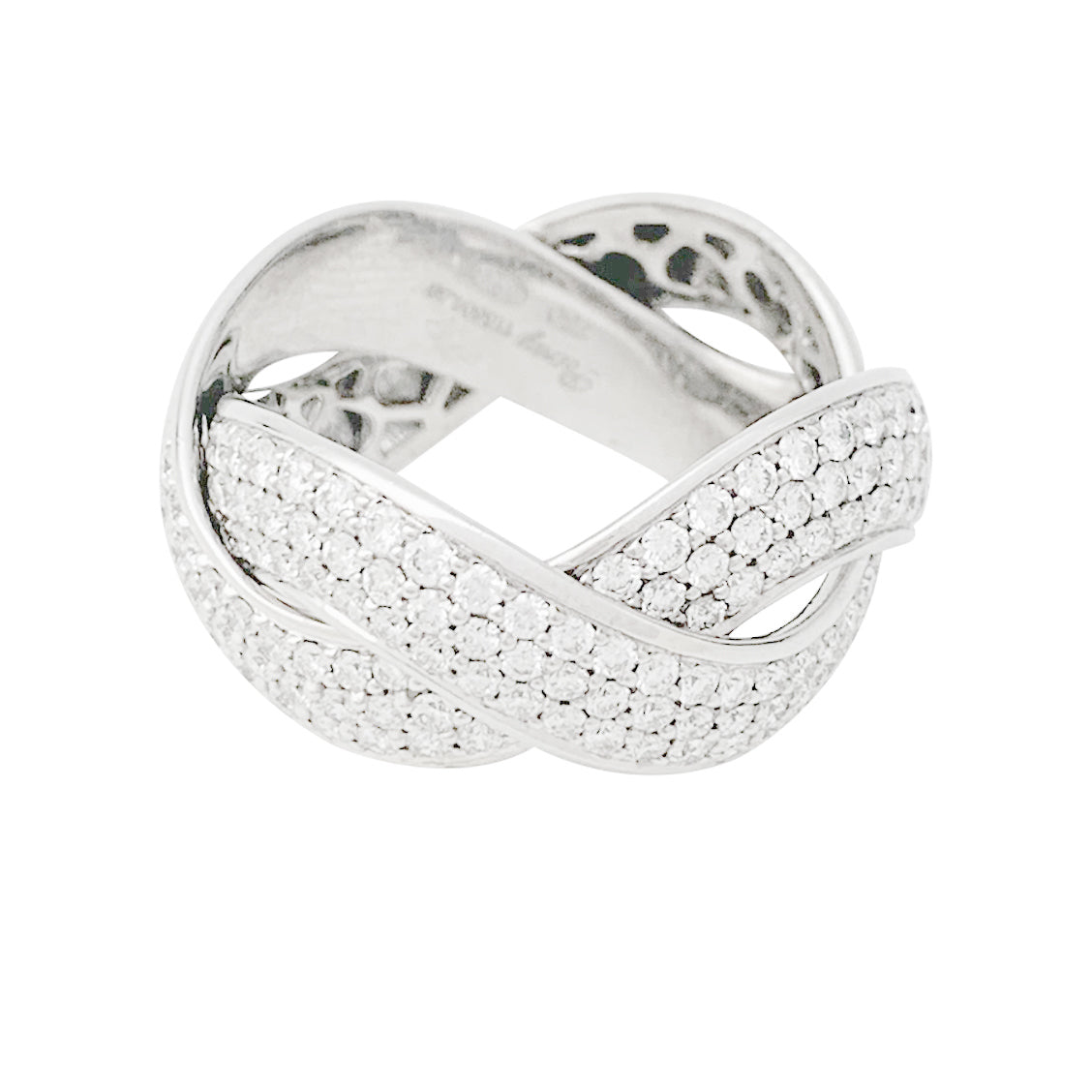 Poiray ring, "Tresse", white gold and diamonds.