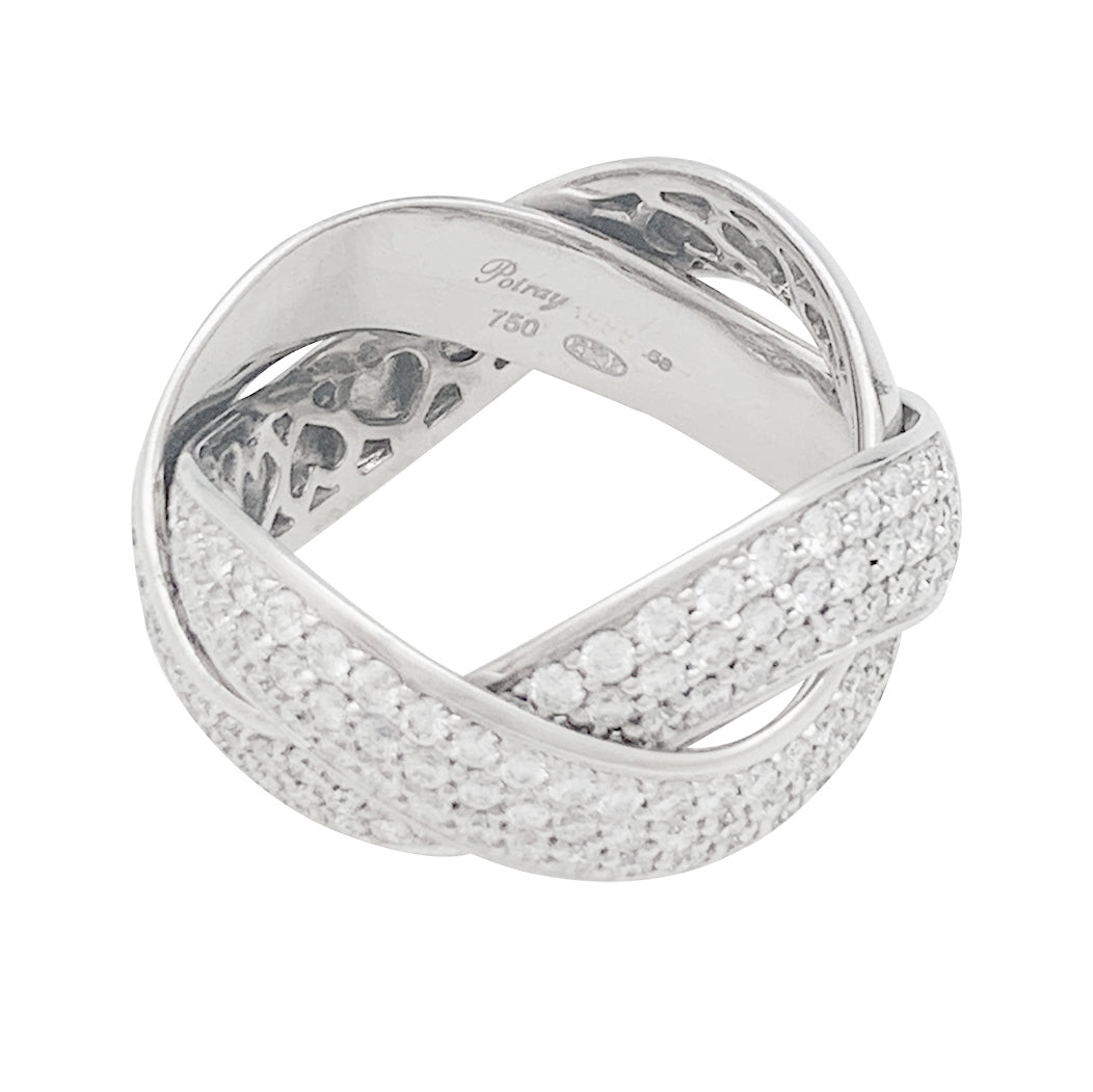 Poiray ring, "Tresse", white gold and diamonds.