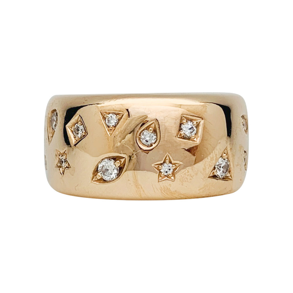 Bague Pomellato, "Iconica", or rose, diamants.