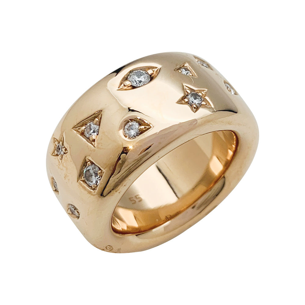 Bague Pomellato, "Iconica", or rose, diamants.
