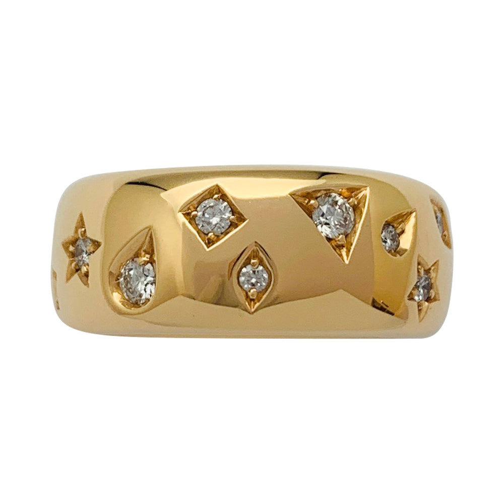 Bague Pomellato, "Iconica", or rose, diamants.