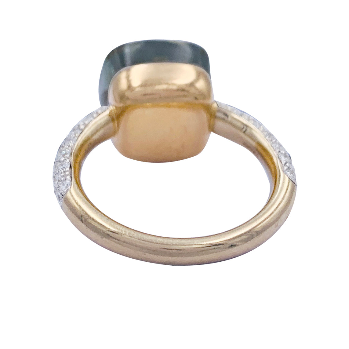 Pomellato ring, "Nudo Maxi", pink and white gold, diamonds, prasiolite.