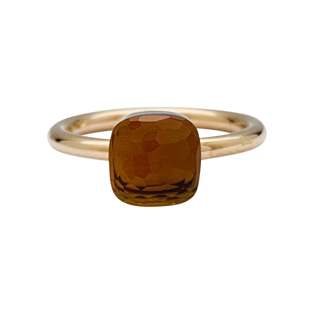 Bague Pomellato, "Nudo Petit", or rose, or blanc, citrine.