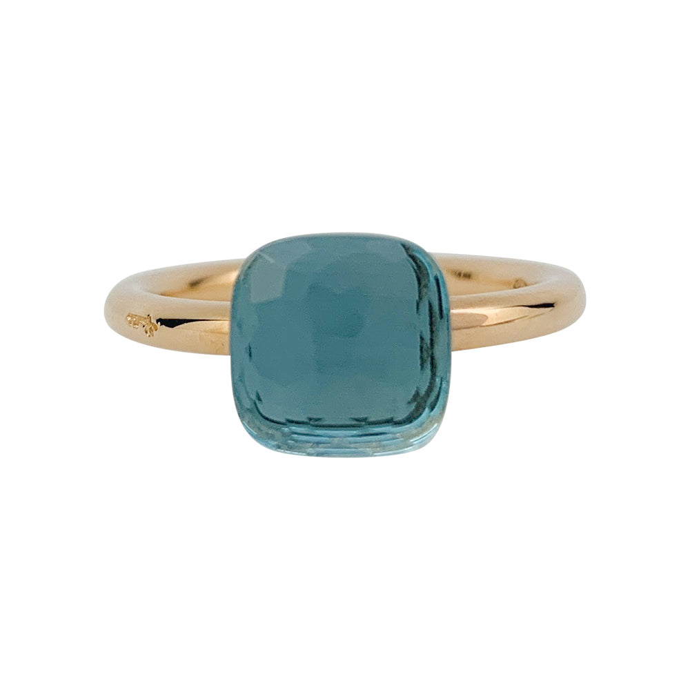 Pomellato ring, "Nudo Petit", rose gold, white gold, blue topaz.